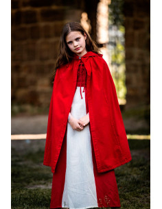 Medieval cloak for children model Cecilia, red 2
