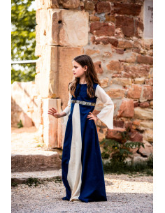 Medieval dress Piccola Donna, two-tone blue-white