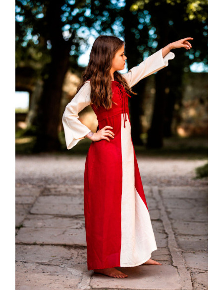 Medieval bicolor dress for girls,...