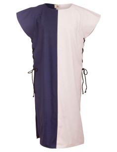 Medieval tabard model Gilbert, color blue-cream