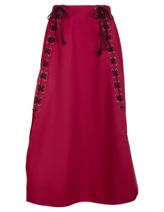 Medieval cotton skirt model Callista, burgundy color