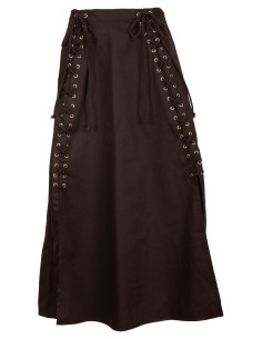 Medieval cotton skirt model Callista, brown color