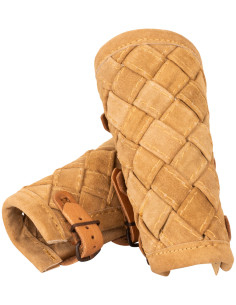 Medieval leather bracelets model Sigurd, sand color