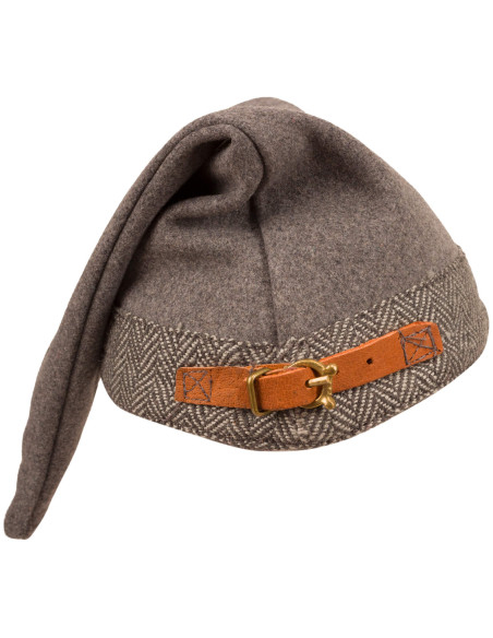 Medieval wool hat model Toki, gray
