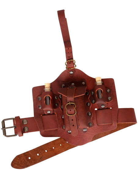 Medieval pouch with potions model...