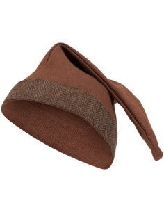 Medieval cotton hat model Toki, light brown color