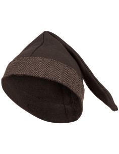 Medieval cotton cap model Toki, dark brown