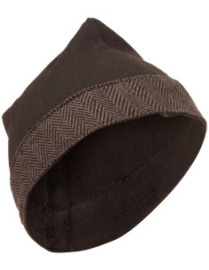 Medieval cotton cap model Toki, dark brown 2