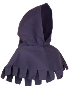Medieval canvas gugel model Thilo, blue