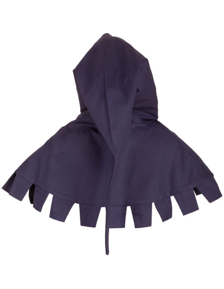 Medieval canvas gugel model Thilo, blue
