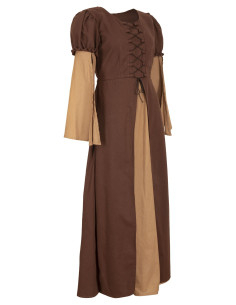 Medieval long dress model Loreley, brown color 2