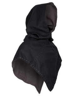 Medieval gugel cotton model Halaif, black