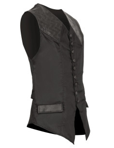 Medieval Gothic Vest model Darovin, black