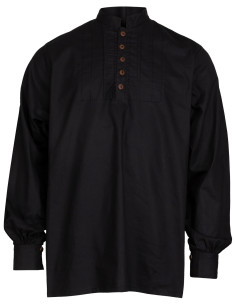 Medieval cotton shirt model Lucious, black color