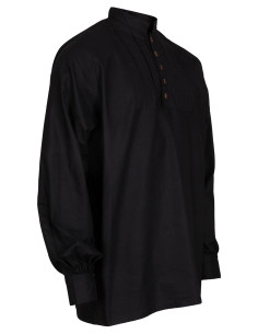 Medieval cotton shirt model Lucious, black color 2