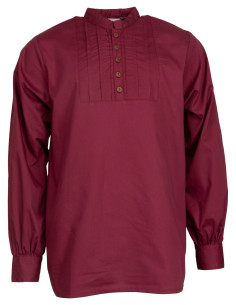 Medieval cotton shirt model Lucious, burgundy color