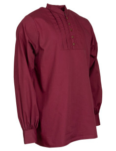 Medieval cotton shirt model Lucious, burgundy color 2