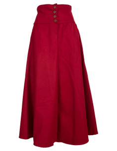 Medieval wool skirt model 'Hannah', red color 2