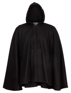 Medieval wool cloak model Raven, black
