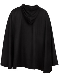 Medieval wool cloak model Raven, black 2
