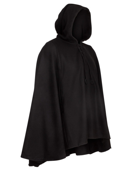 Medieval wool cloak model Raven, black
