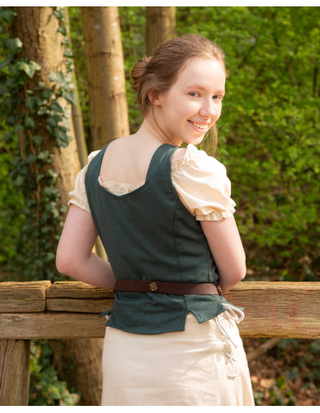 Medieval cotton corset model Tika, green