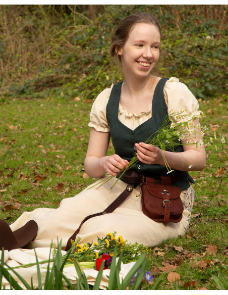 Medieval cotton corset model Tika, green