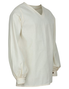 Basic medieval tunic for men in natural white cotton 2
