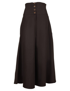 Medieval cotton skirt model Hannah, dark brown color