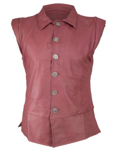 Medieval leather jerkin model Tilly, burgundy color 2