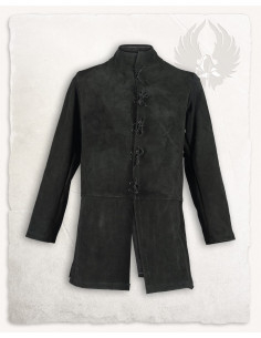 Medieval suede coat model Tilly, black