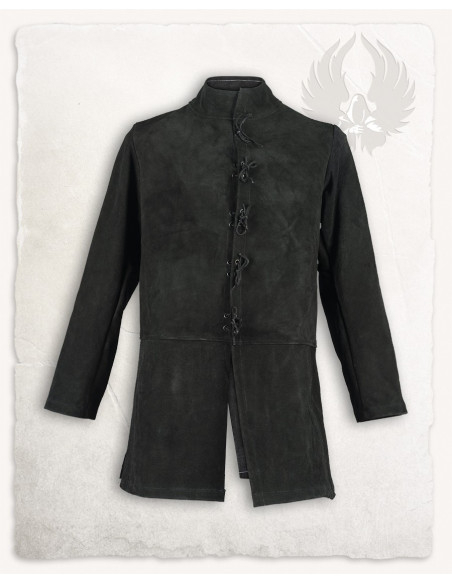 Medieval suede coat model Tilly, black