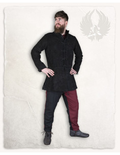 Medieval suede coat model Tilly, black 2