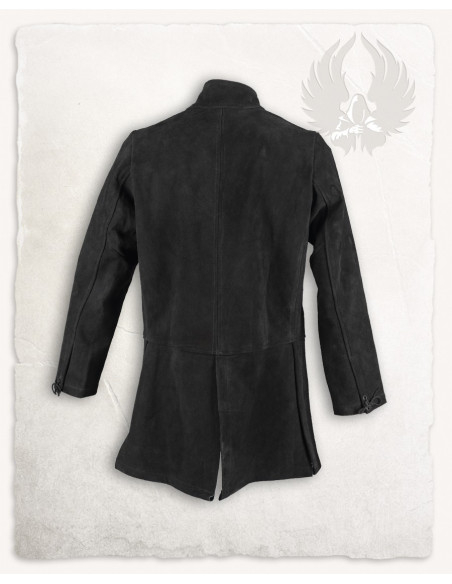 Medieval suede coat model Tilly, black