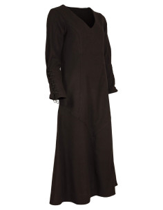 Long medieval tunic in cotton model Antaris, black color