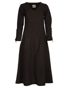 Long medieval tunic in cotton model Antaris, black color 2