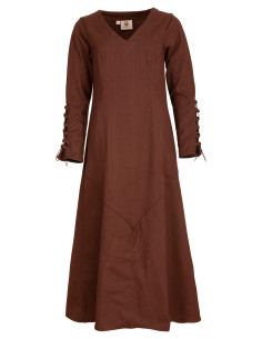 Long medieval tunic in cotton model Antaris, brown color 2