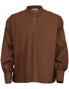 Medieval cotton shirt model Bartold, brown color