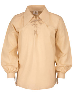Medieval cotton shirt model Sawyer, natural white color