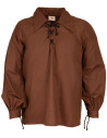 Medieval cotton shirt model Sawyer, light brown color