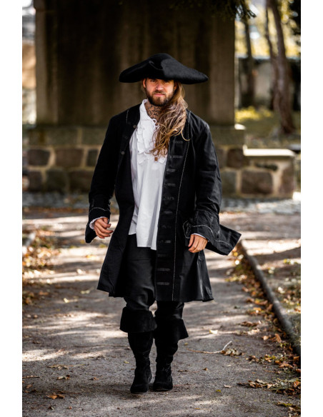 Hugo pirate tricorn hat in wool, black Hugo pirate tricorn hat in wool, black