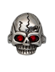 Skull Ring with Ruby Eyes, Various Sizes