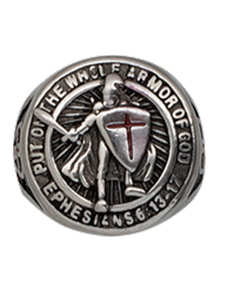 Templar warrior ring in metal,...