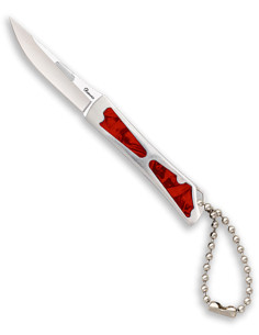 Field knife brand Albainox with red steel handle (11.80 cm.)