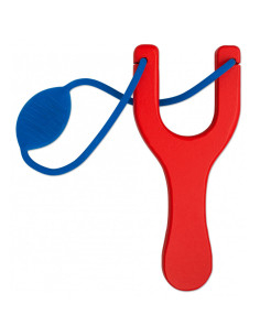 Tole 10 slingshot made of red wood with blue rubber