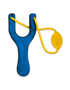 Tole 10 Blue Wooden Slingshot with Yellow Rubber