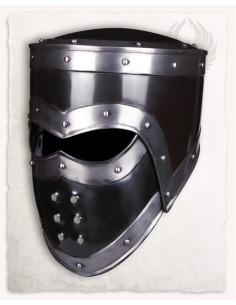 Medieval helmet blackened steel model Edward