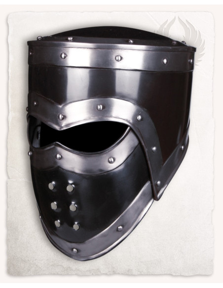 Medieval helmet blackened steel model...