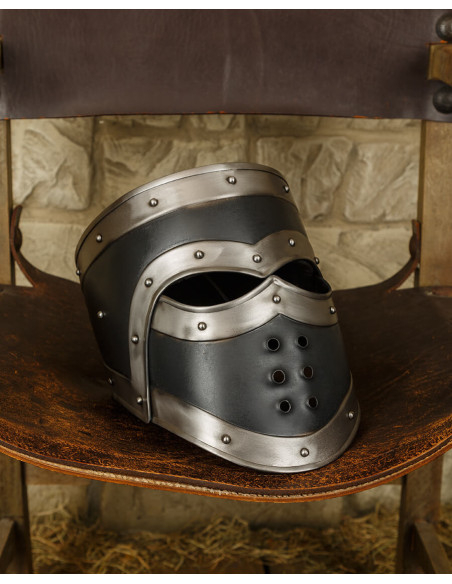 Medieval helmet blackened steel model...