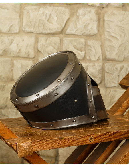 Medieval helmet blackened steel model...